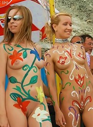 Look at this slim Russian nudist getting a tan